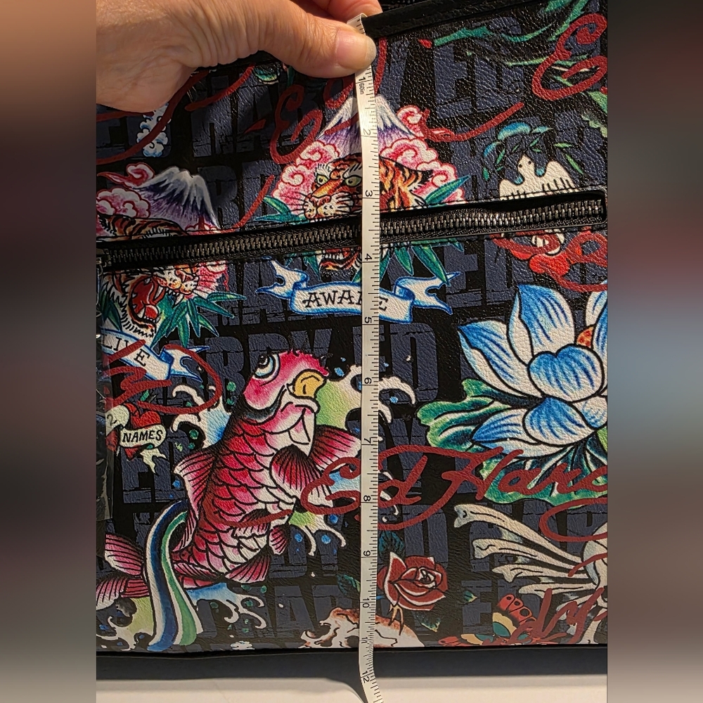 Ed Hardy Straw/Woven Tote Bag Rhinestones  Crossbody Strap Love Kills Slowly - Picture 14 of 15